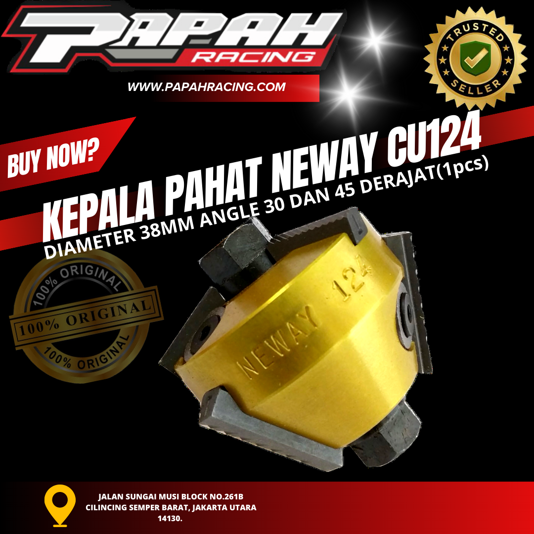 KEPALA PAHAT NEWAY CU124 DIAMETER 38MM ANGLE 30 DAN 45 DERAJAT NEWAY (1pcs)